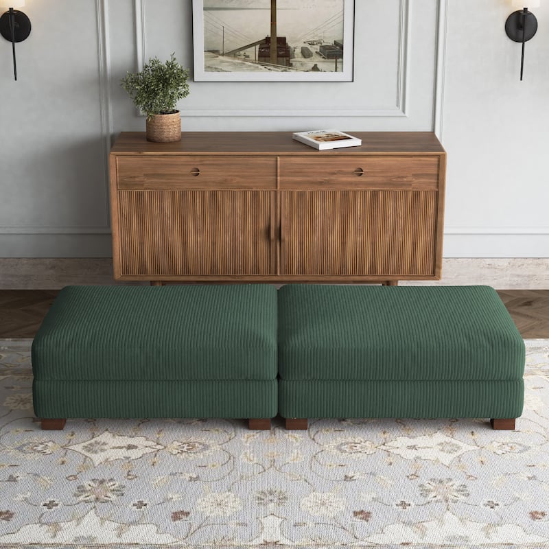 Modern Sofa Ottoman Foot Rest Stool for Living Room - HUNTER GREEN