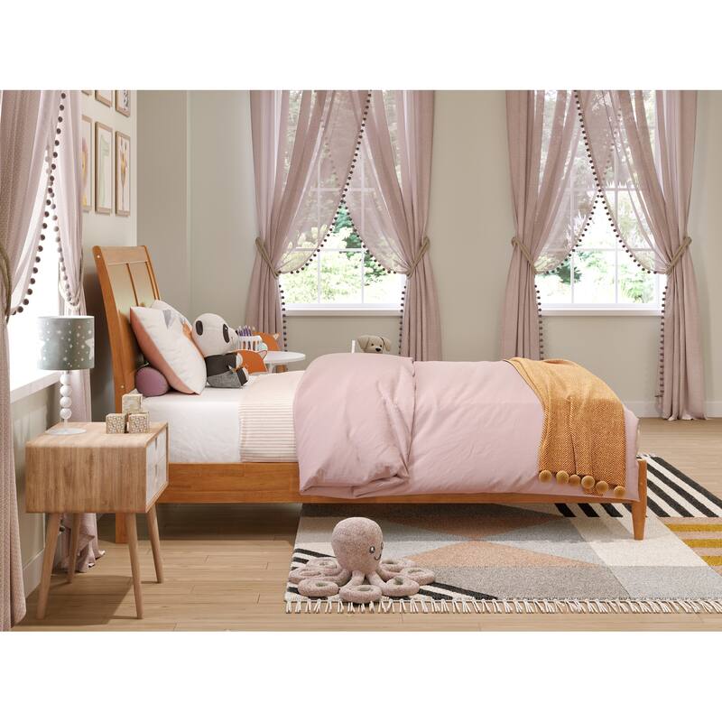 Valencia Solid Wood Low Profile Sleigh Platform Bed