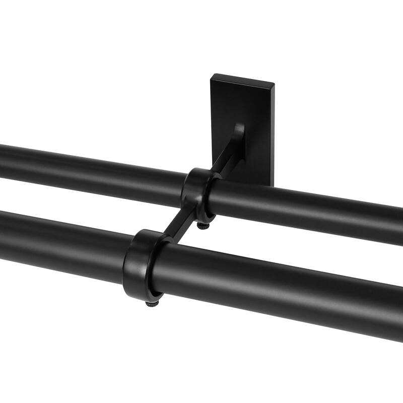 Lumi Home Furnishings Non-Adjustable Double Curtain Rod Brackets 1 in. (3-Piece)