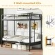 preview thumbnail 10 of 9, Twin Over Futon Bunk Bed with 2 Ladders and Safety Guardrails-Black