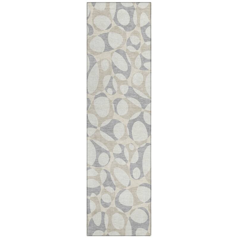 Machine Washable Indoor/ Outdoor Contemporary Saline Chantille Rug