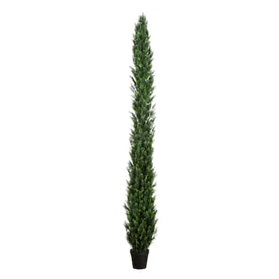 12-ft UV Resistant Artificial Cedar Pine Tree (Indoor/Outdoor) - Green