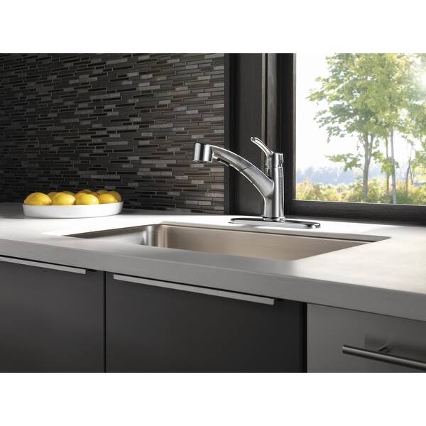 Delta 4140 Dst Collins Pull Out Spray Kitchen Faucet With Optional Overstock 17032324
