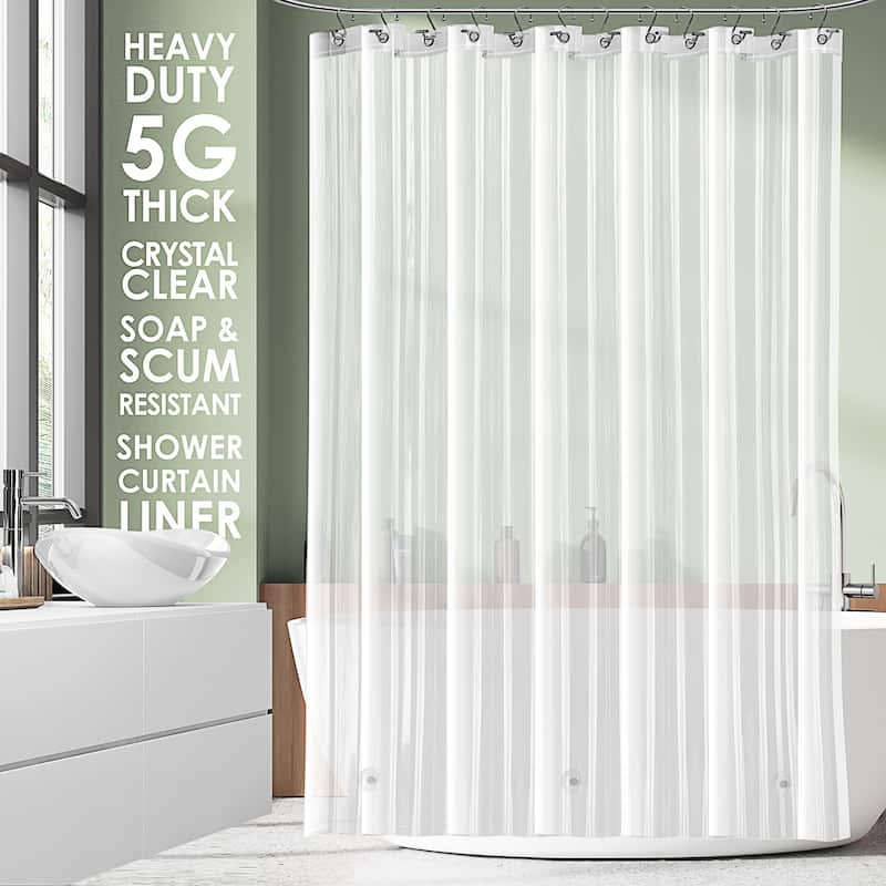 Empyrean Heavy Duty 5G Thick Scum Resistant Shower Curtain Liner - Frosted