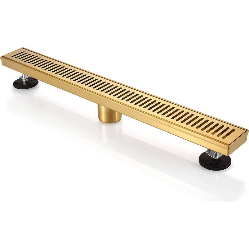 BOANN 304 Stainless Steel Rectangular Linear Shower Floor Drain in Gold