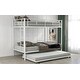 preview thumbnail 31 of 37, Twin Over Twin Metal Bunk Bed with Trundle & Two Ladders