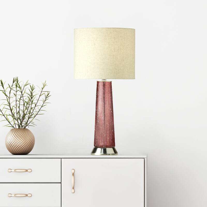 Felix River of Goods Blue and Beige Glass and Metal 22-Inch Table Lamp