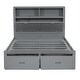 preview thumbnail 11 of 9, Gray Wood Hydraulic Platform Bed and Queen Size Storage LED Headboard