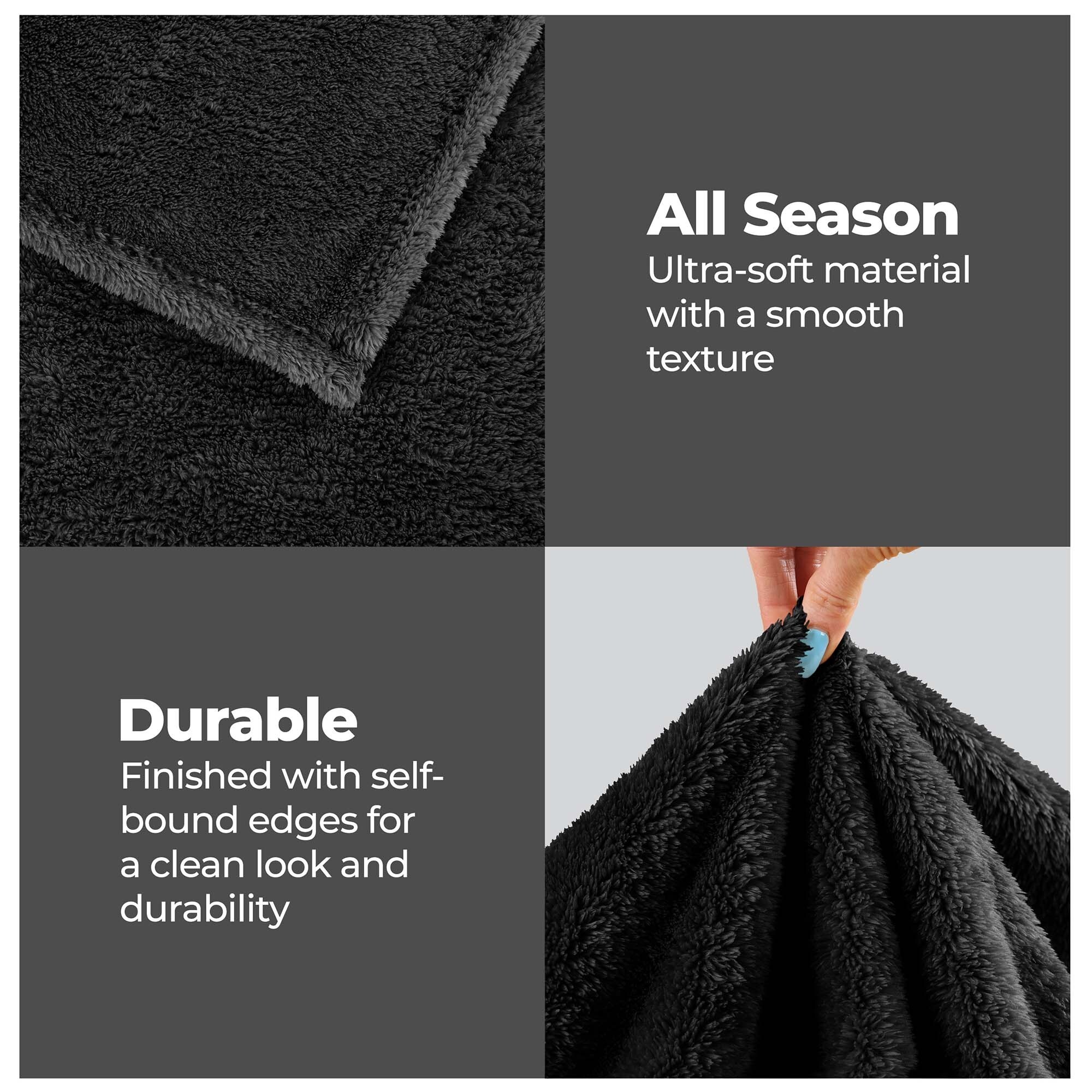 Superior Classic Solid Fleece Blanket Plush Medium Weight-image