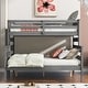 preview thumbnail 57 of 68, Wooden Bunk Bed with Ladder & Guardrails, Solid Wood Low Bunkbeds, can be Convertible into 2 Platform Bedframe