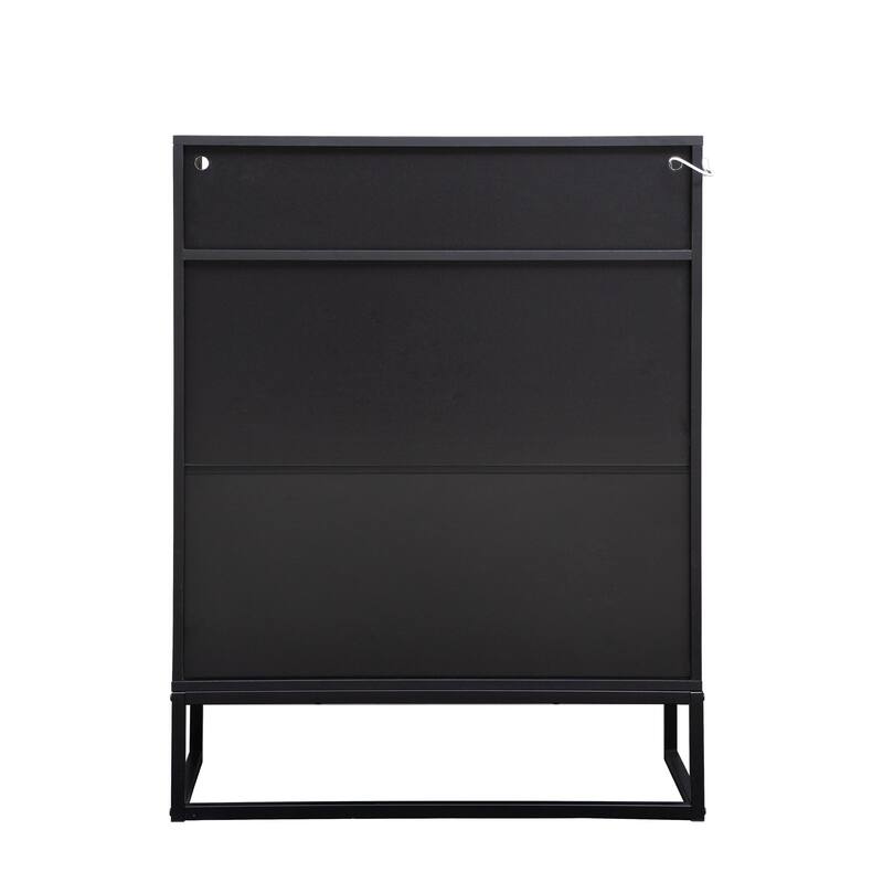 Modern 5-Tier Shoe Organizer Rack Cabinet with Sensor Night Light and Open Shelves for Hallway, Entryway or Mudroom Storage