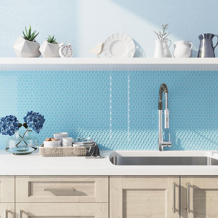 Apollo tile 12" x 12" Colorway Glossy Sapphire Blue Glass Tile (5 sq ft/case) - 5 Pack