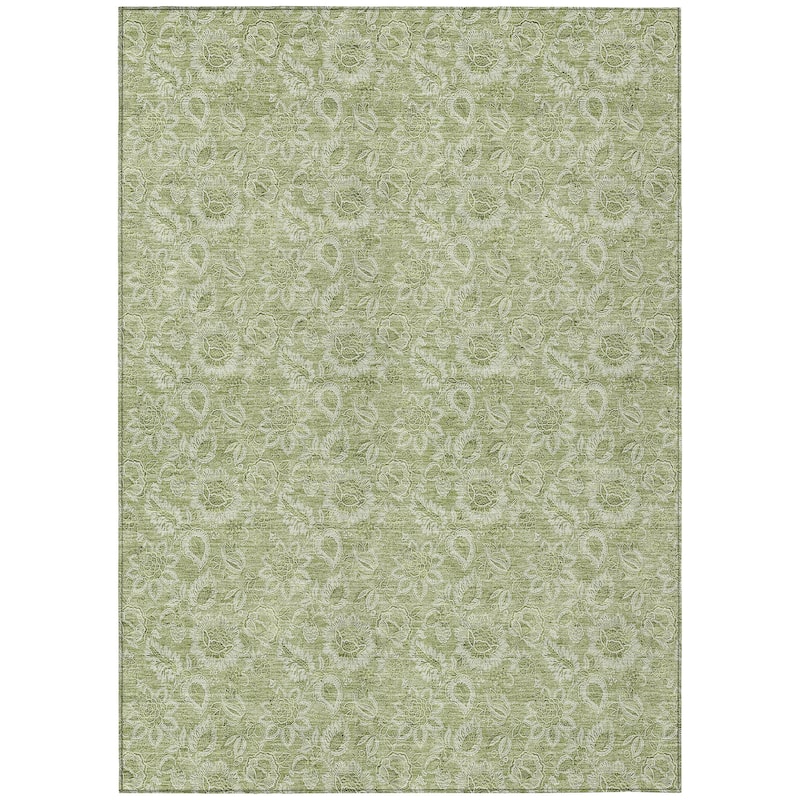 Machine Washable Indoor/ Outdoor Chantille Floral Farmhouse Rug