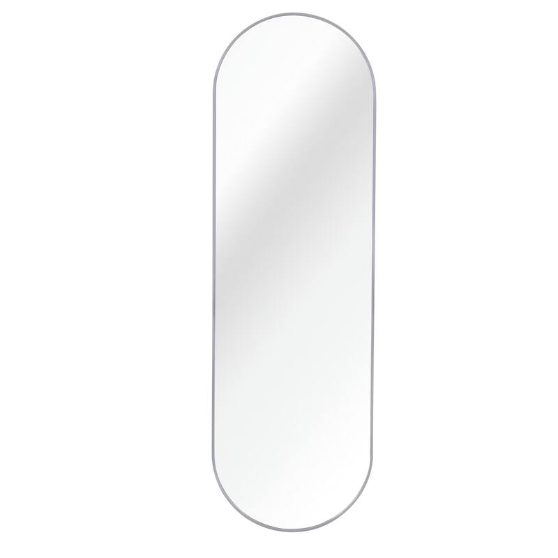 Silver 63 X 20in Pill Shaped Full Lenghth Mirror Or Bathroom Mirror - Silver