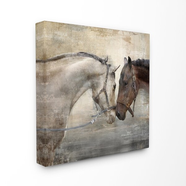Stupell Industries Horse Couple Textured Farm Animal Photograph Canvas Wall Art