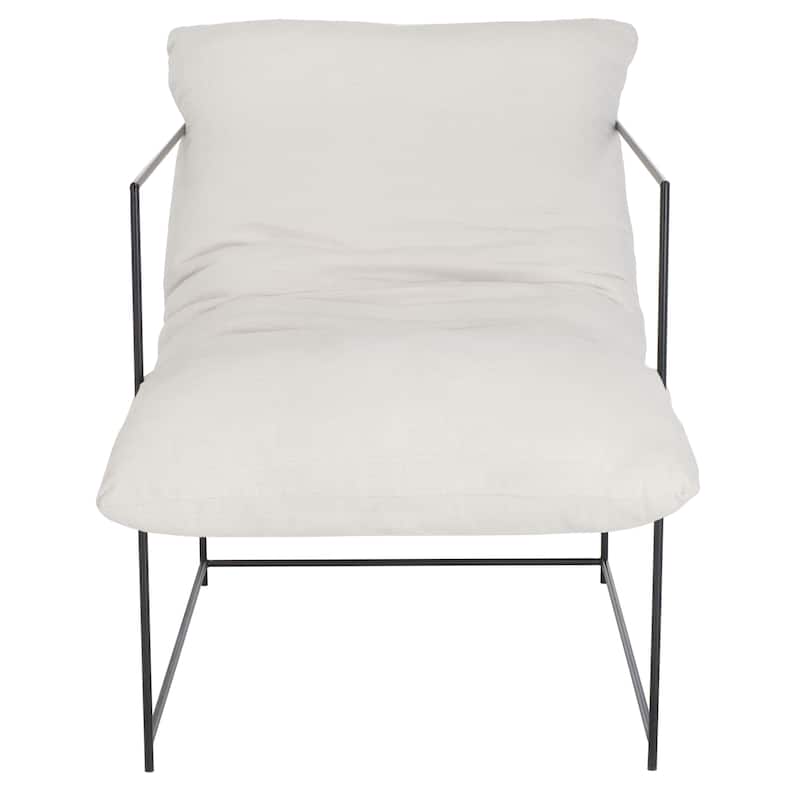 SAFAVIEH Corrie Pillow Top Accent Chair - 26" W x 42" D x 37" H - 26"W x 42"D x 37"H - Ivory/Black