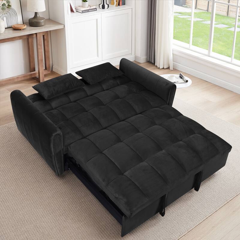 3-in-1 Velvet Sofa Bed - Futon for Small Spaces, Holds 500 lbs