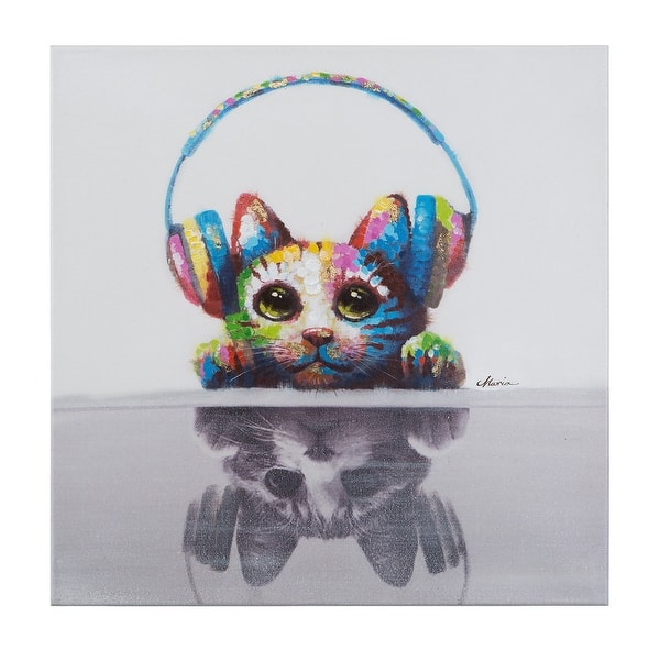 slide 2 of 4, Yosemite Home Decor Cat Beats Original Hand-Painted Wall Art - multi