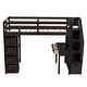 preview thumbnail 12 of 16, Twin size Loft Bed with Storage Drawers, Shelves, Desk and Stairs, Black