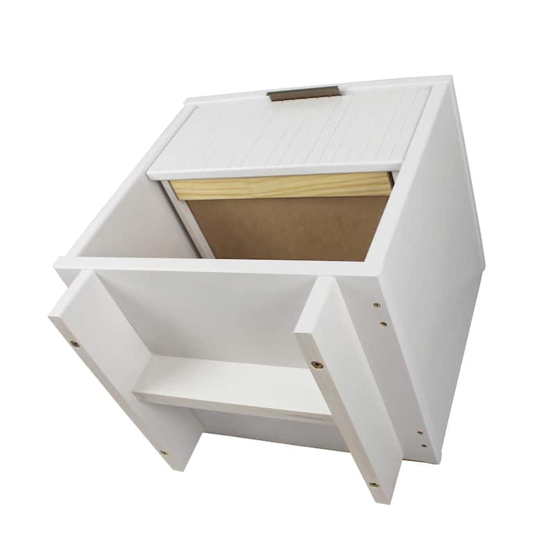 Manhattan Comfort Granville Mid Century Solid Wood 1 Drawer Nightstand Set of 2