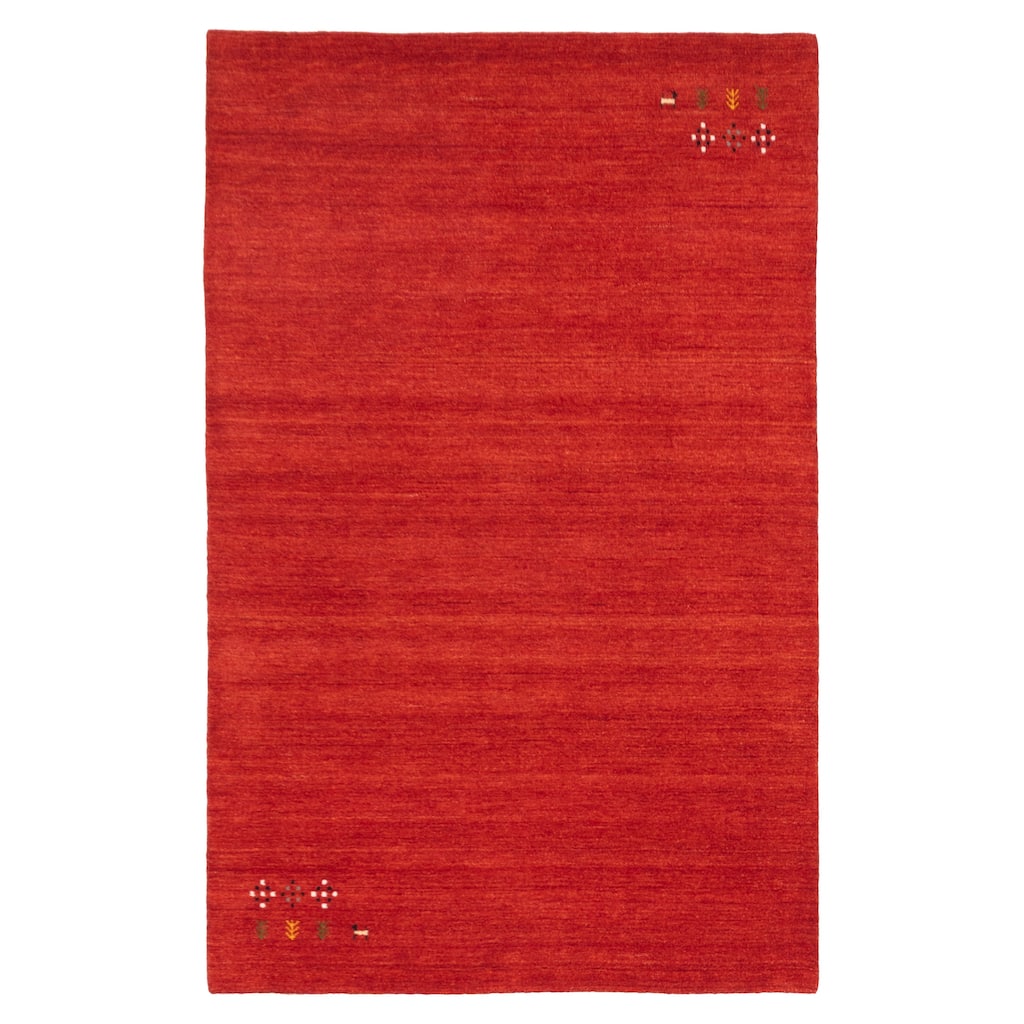 ECARPETGALLERY Hand Loomed Kashkuli Gabbeh Red Wool Rug - 5'0 x 7'9