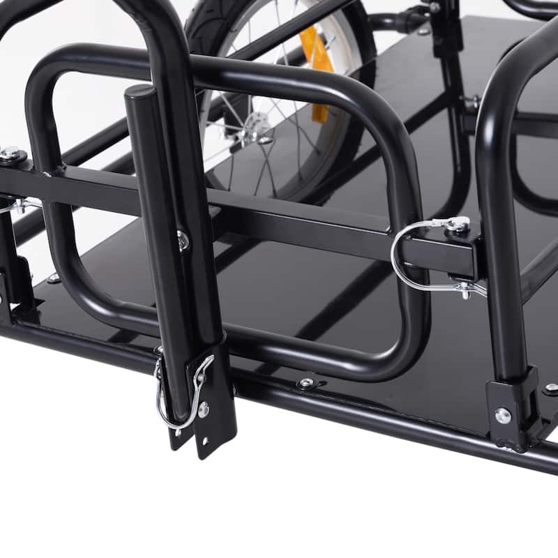 Foldable Heavy-Duty Bike Cargo Trailer with 16-Inch Wheels and 88lb Capacity
