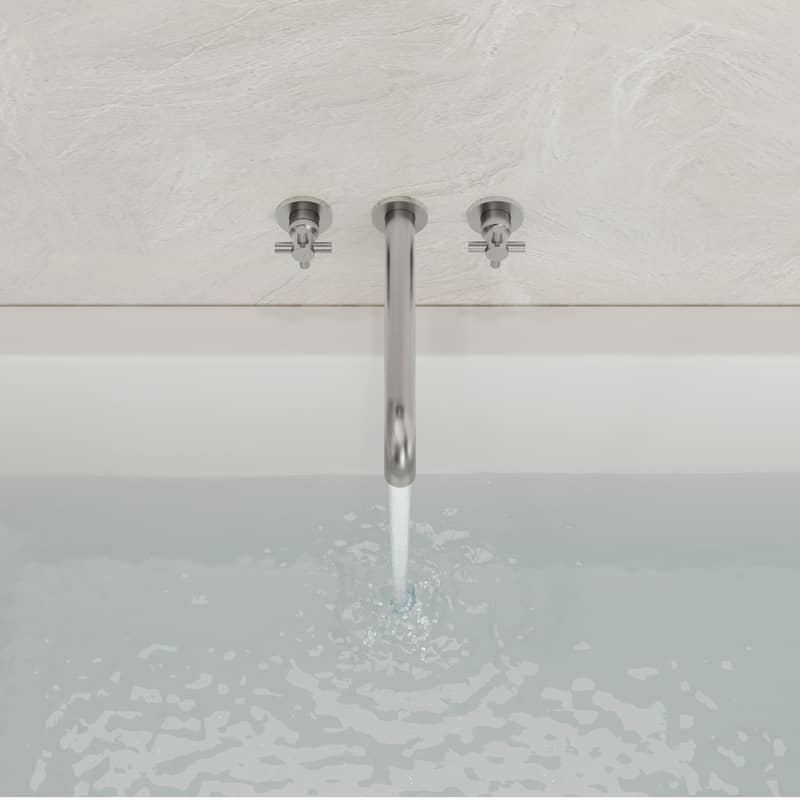 Double Handle Wall Mounted Tub Filler High Flow Tub Faucet Trim