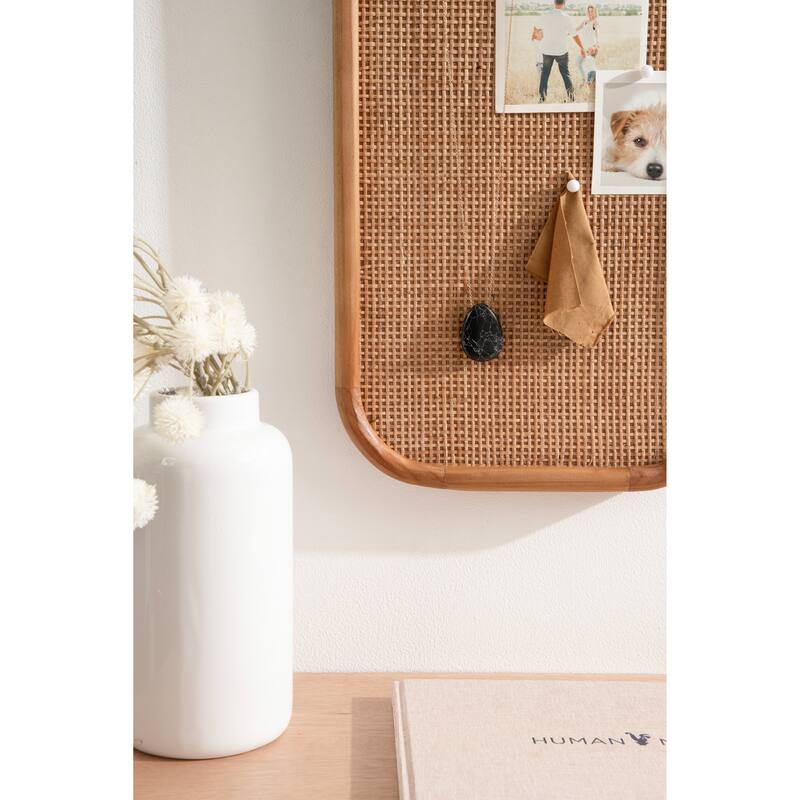 Kate and Laurel Planche Rattan Wall Pinboard