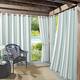 Sun Zero Valencia Cabana Stripe Indoor/ Outdoor Curtain Panel - 54" x 108" - Soft Teal