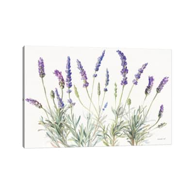 iCanvas "Floursack Lavender V on Linen" by Danhui Nai Canvas Print
