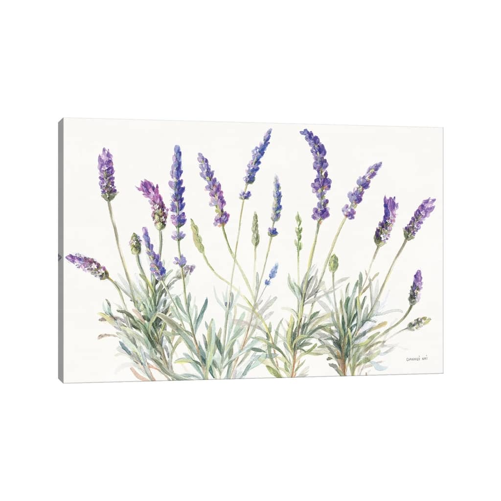 iCanvas "Floursack Lavender V on Linen" by Danhui Nai Canvas Print