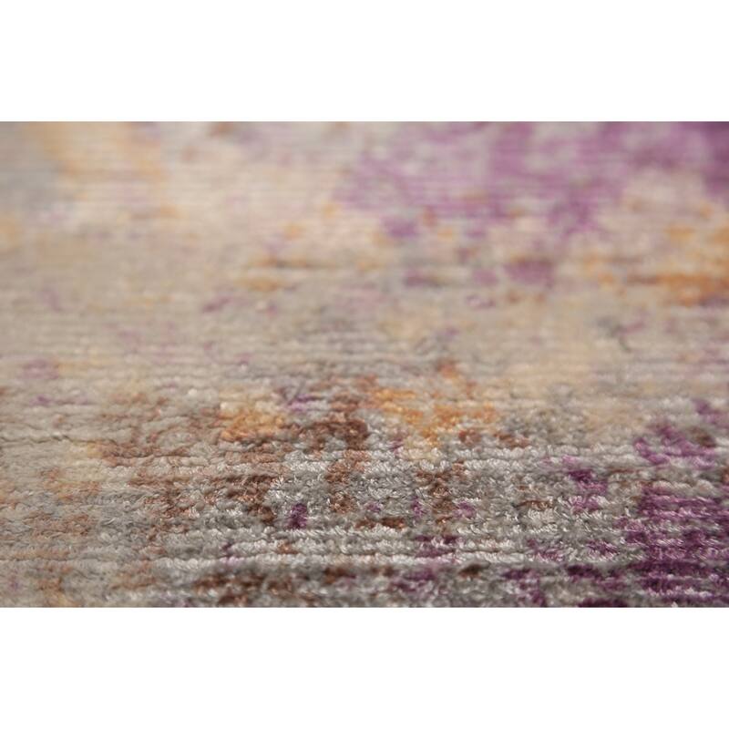 Modern Abstract Indian Area Rug Handmade Multi-Color Wool Carpet - 8'11"x 11'9"