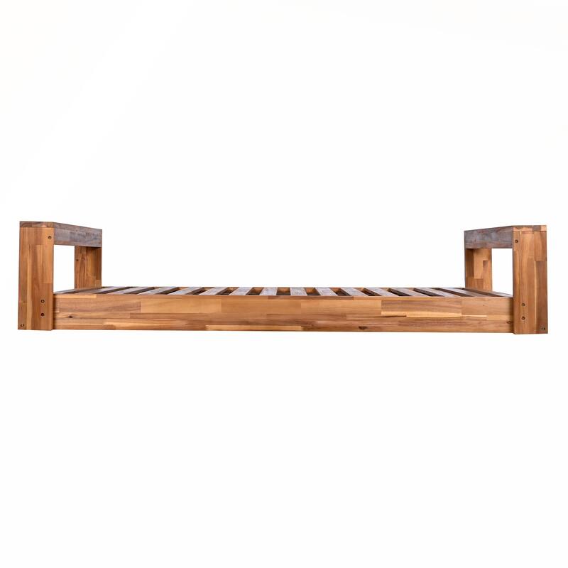 Twin Size Porch Swing Bed Seating Group with Hemp Ropes for Garden and Backyard