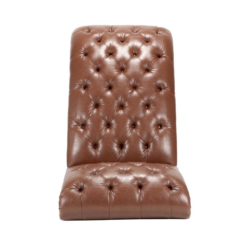 Modern 27.17" Upholstered Buttons Tufted Chaise Lounge Chair with Solid Wood Frame and Nailheads