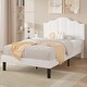 preview thumbnail 23 of 25, VECELO Modern Upholstered Platform Kids Bed with Adjustable Headboard,Twin Size Bed Set of 2