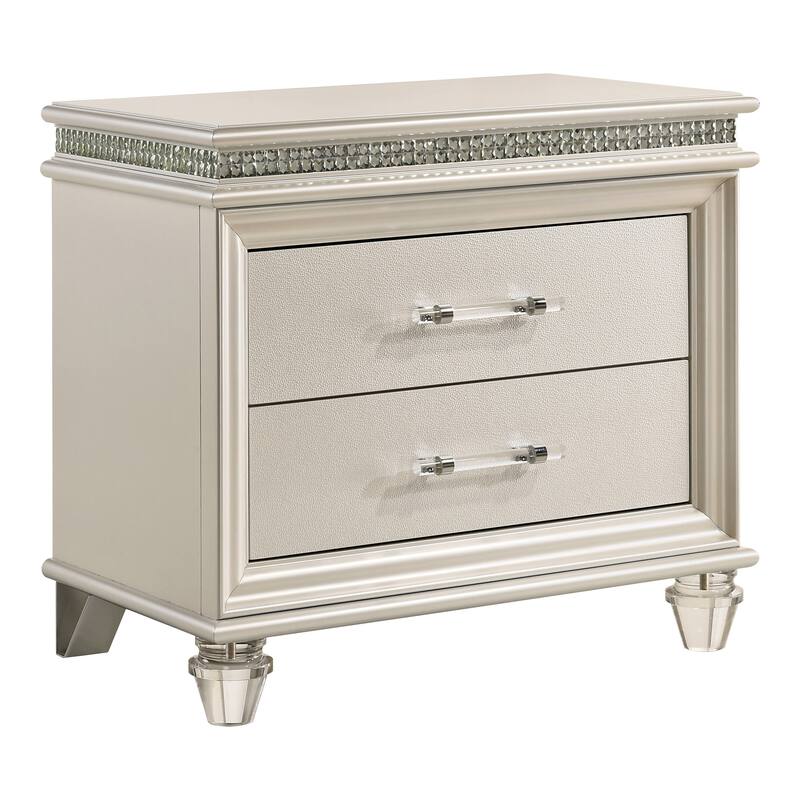 Xian Glam White Solid Wood 2-Piece Platform Bedroom Set with LED by Furniture of America