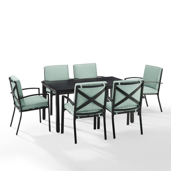 Crosley Kaplan 7-piece Oil-rubbed Bronze Green Cushions Outdoor