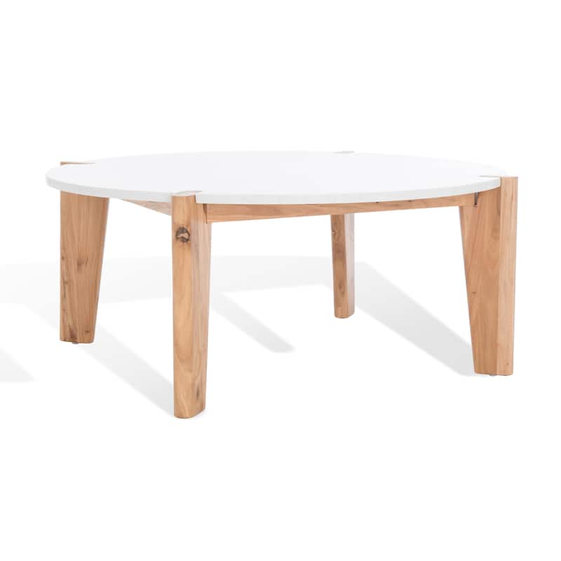 SAFAVIEH Couture Sarma Marble Top Round Coffee Table - 40 In. W x 40 In. D x 16 In. H - 40"W x 40"D x 16"H
