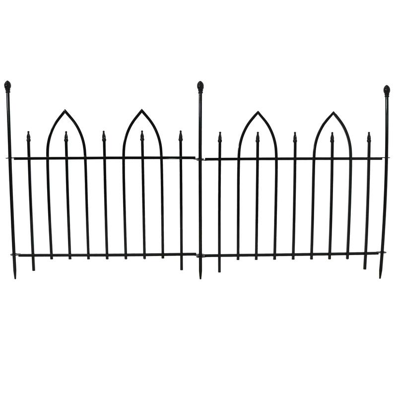 Sunnydaze Gothic Arch Garden Border Fence - 2-Piece