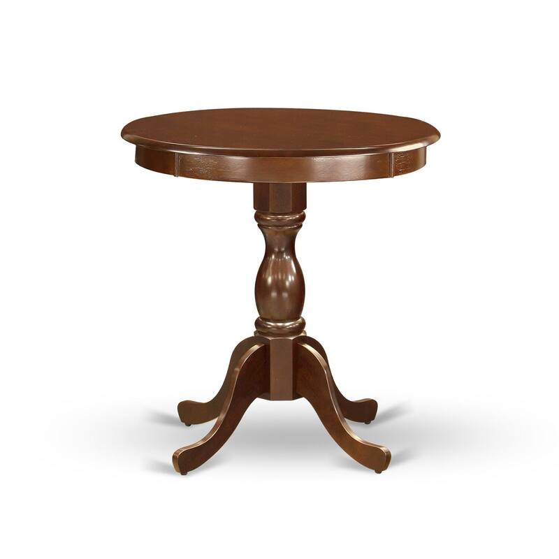 3-Piece Mahogany Finish Solid Wood Top - Upholstered Dining Room Set - Seats 4