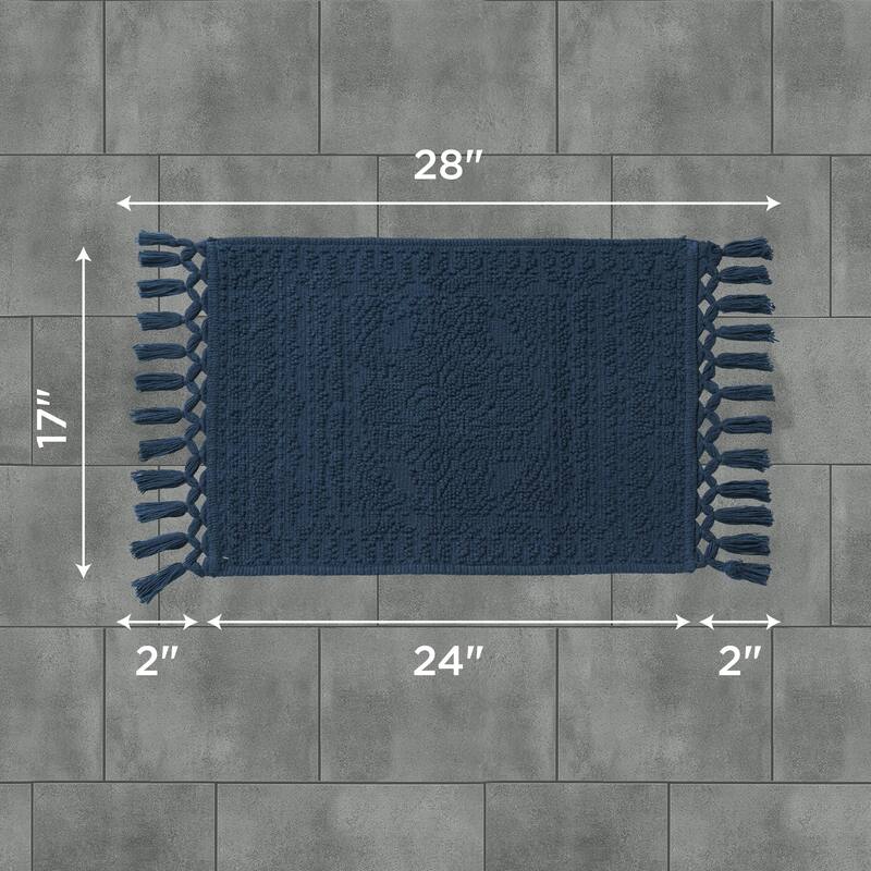 French Connection Nellore Fringe Cotton Bath Rug