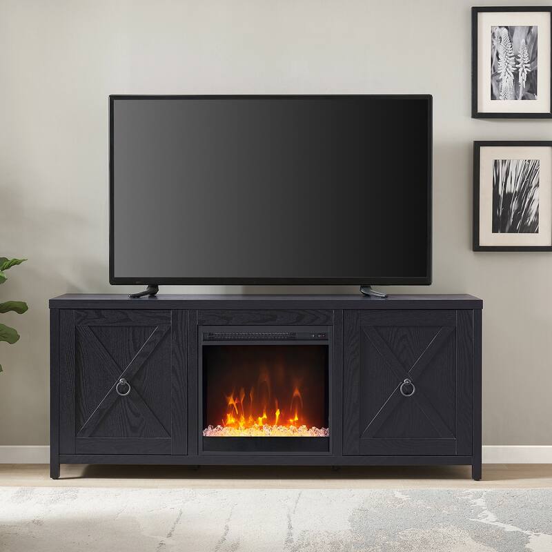 Granger 58" TV Stand with Crystal Fireplace Insert
