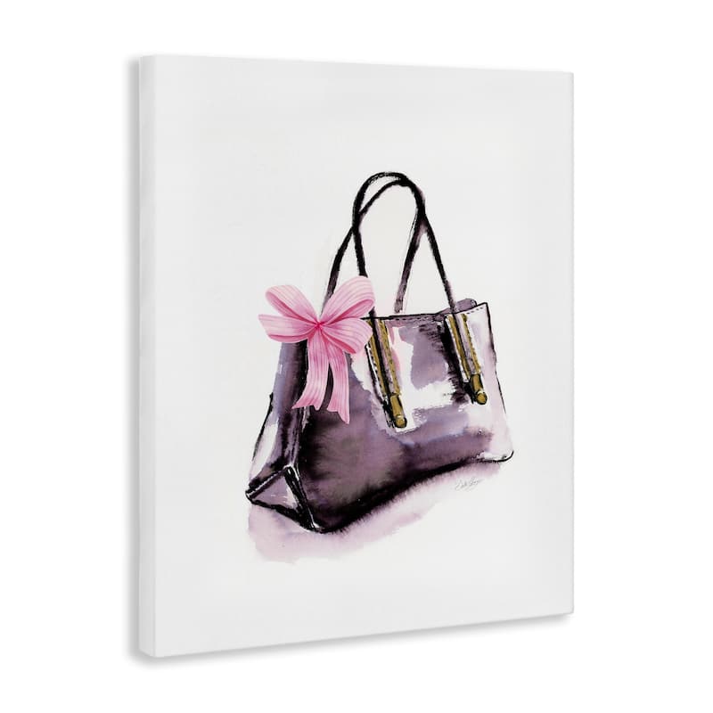 Stupell Luxe Purse with Ribbon Canvas Wall Art Design By Stella Chang