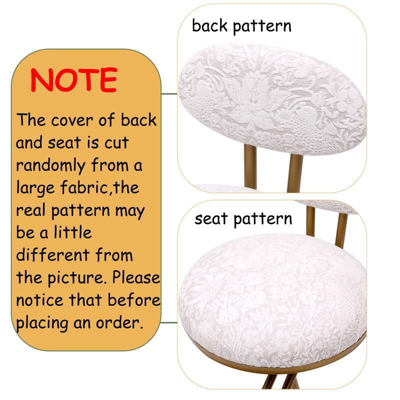 Bar Stools Set Of 2 S-Shaped Barstools With Backrest Floral Print Upholstered Dining Chairsstool