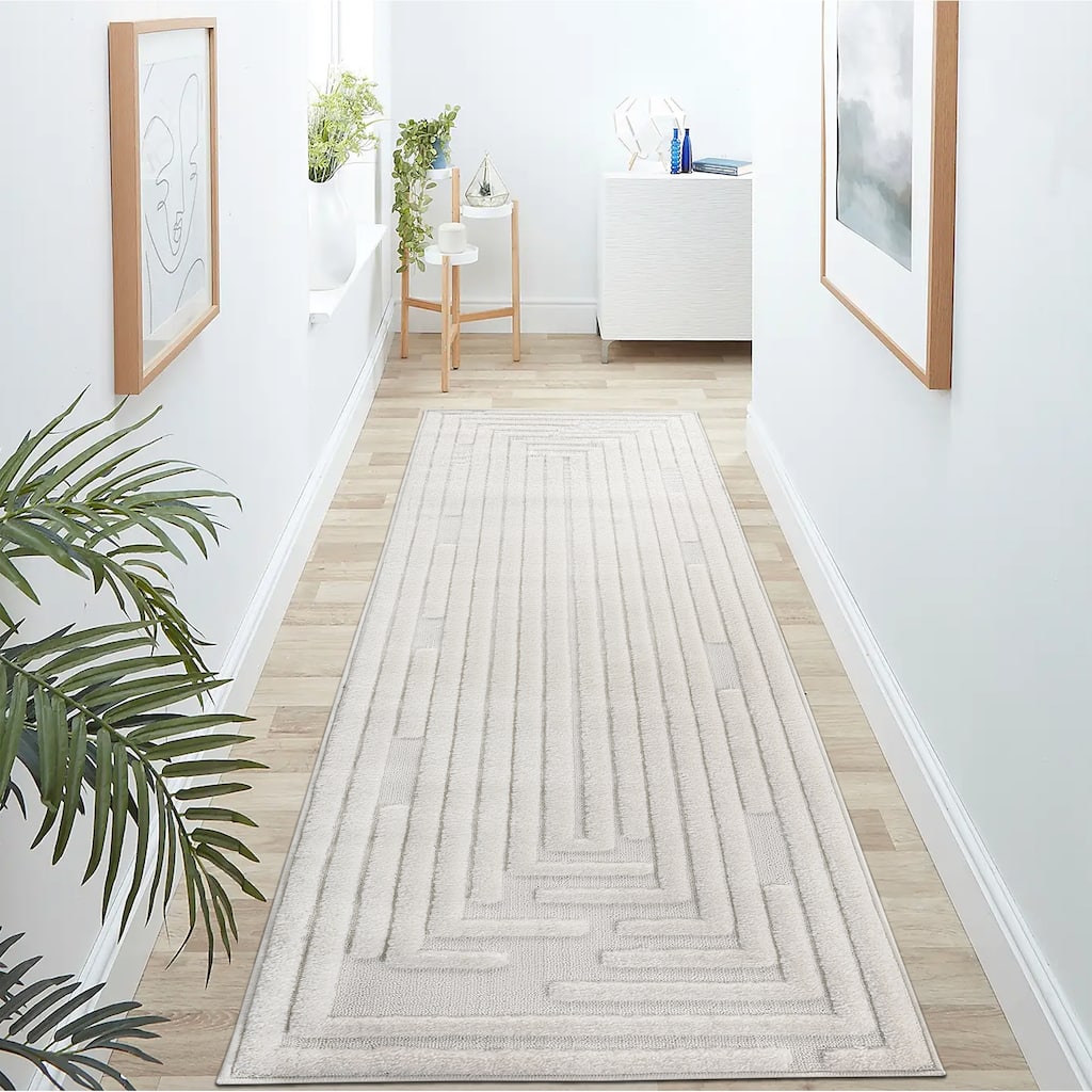 Roomfitters 2'2''x8' Machine Washable Boho Vintage Area Rug, Non-Slip Pet Friendly Indoor Living Room Decor Carpet - Cream