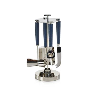 Lucena Nickel & Leather Bar Tool Set