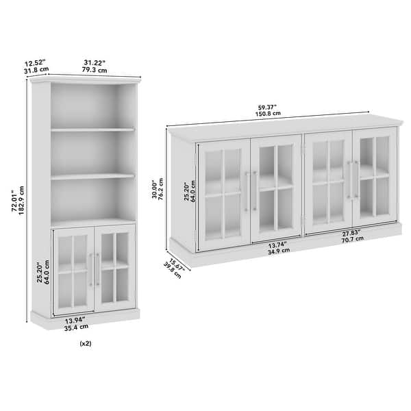 Westbrook 60W TV Stand for 75 Inch TV and Bookcases by Bush Furniture