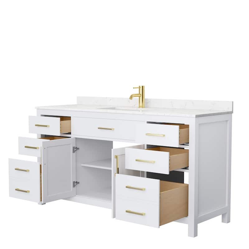 Beckett 66 Inch Single Vanity, Cultured Marble Top