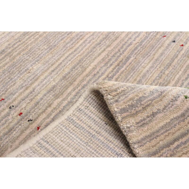 ECARPETGALLERY Hand Loomed Kashkuli Gabbeh Grey Wool Rug - 2'10 x 4'10