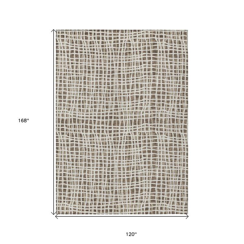 HomeRoots Striped Transitional Rectangle Outdoor Rug